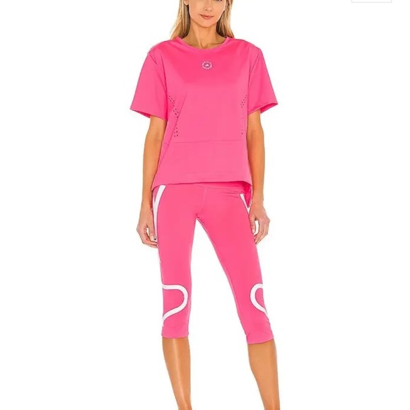 STELLA MCCARTNEY X ADIDAS WOMEN’S Tp 3/4 TI P BLUE LEGGINGS IN SIZE SMALL NWT - Picture 5 of 6